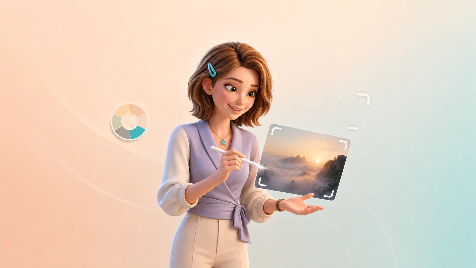 Moras Photo Editor refining product visuals with a stylus