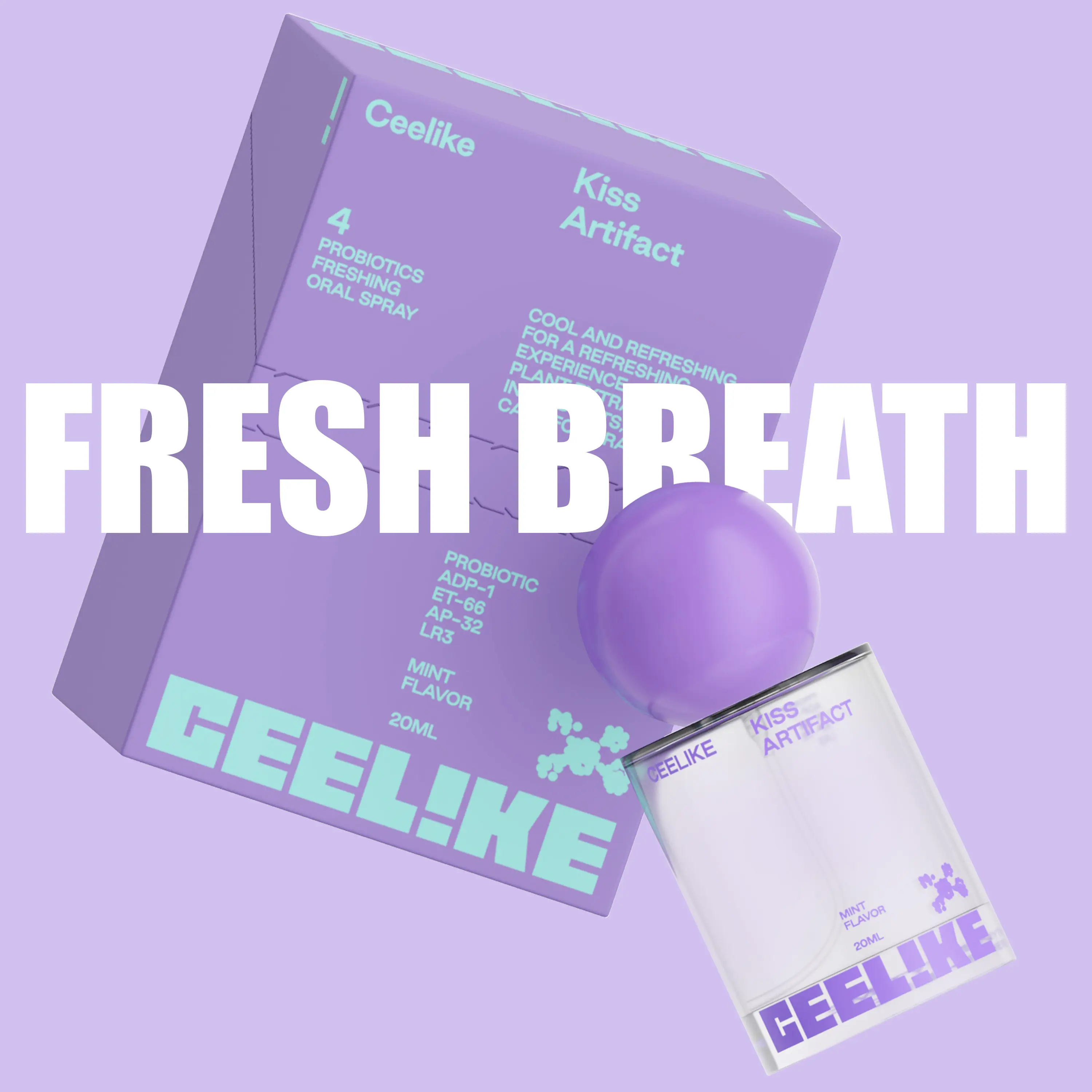 CEELIKE Oral Spray (20ml) - Daily Minty Fresh Breath, Sugar-Free Oral Care, Portable, Long-Lasting Effect, Self Care Products, Probiotic Mouth Spray