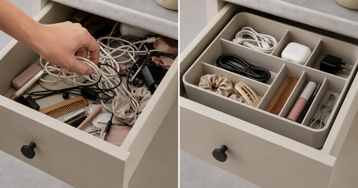 Choose an Angle That Fits Home organization product scene