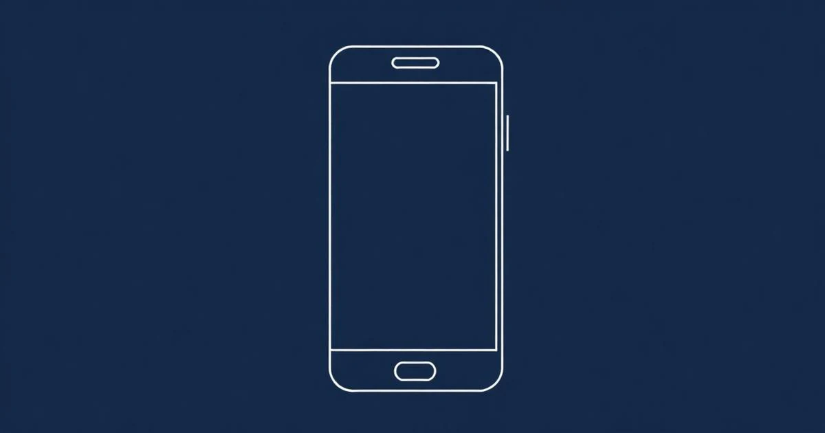 Line drawing of a vertical phone frame with safe-area guides and a caption bar