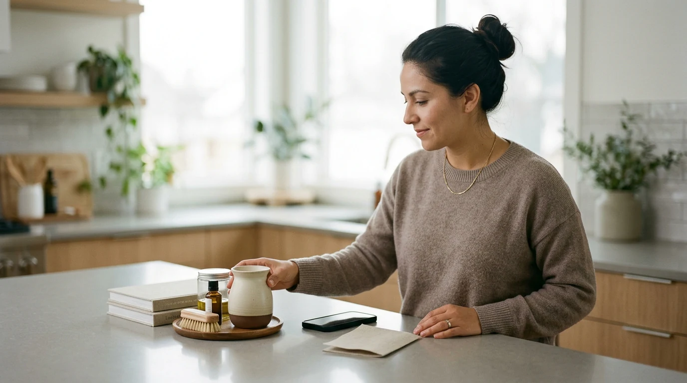 Stay-at-home mom spotting one promising home product among a small group of products